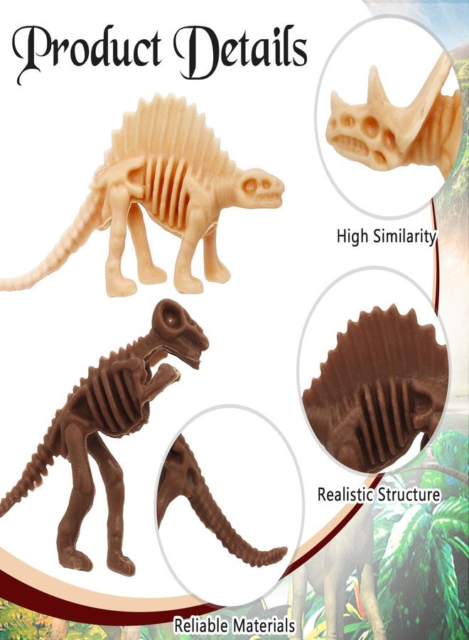 VICROIC 60 PCS Dinosaur Fossil Skeletons, Assorted Dinosaur Skeleton Toys Figures, Dino Bones for Science Play Dino Sand Dig Party Favor Decorations - Image 3